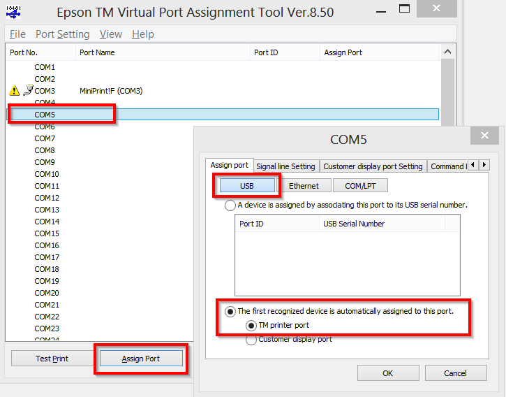 Interfacciamento misuratore fiscale Epson FP tramite porta USB (con l