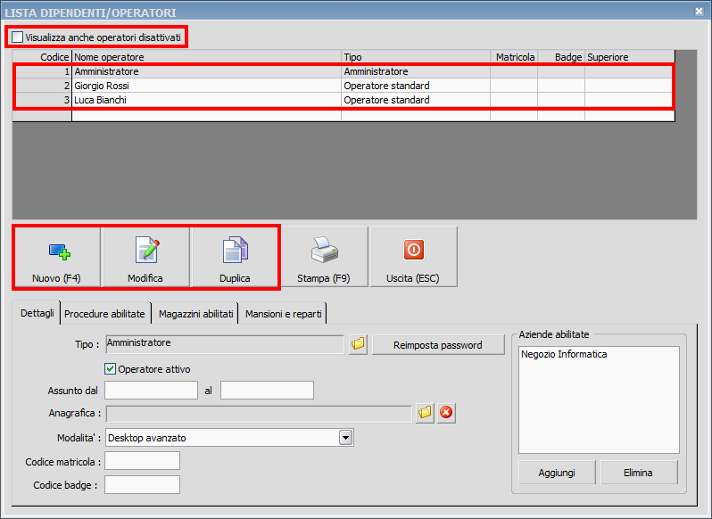 Operatori Ready Pro Manuale utente