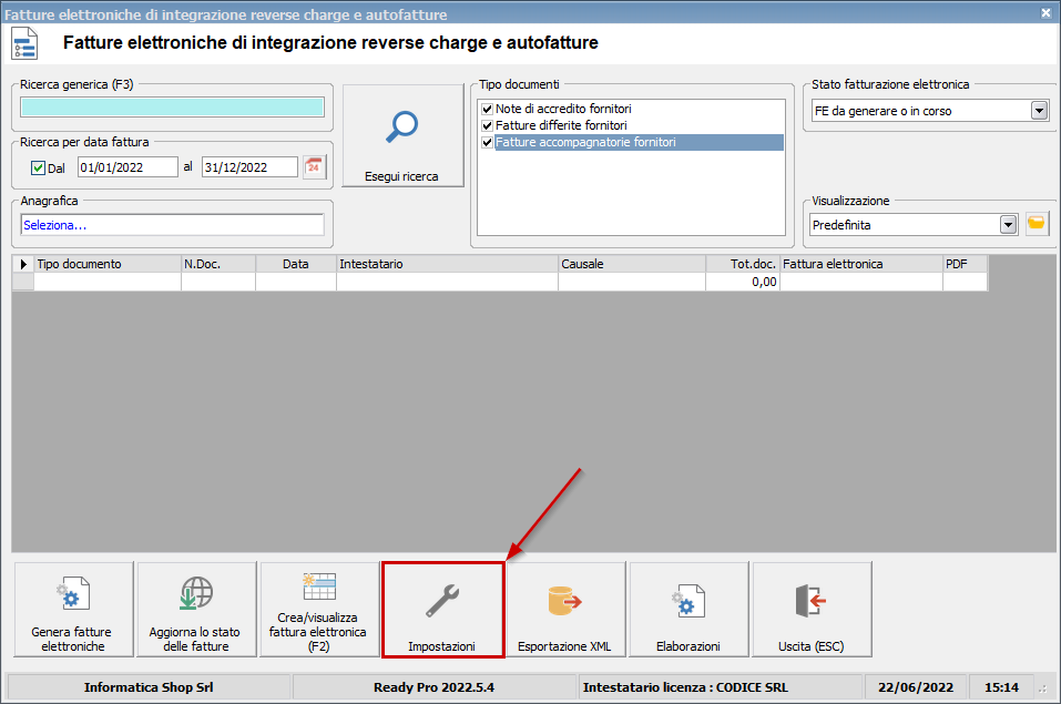 Attivazione e configurazione della procedura "Fatture elettroniche di