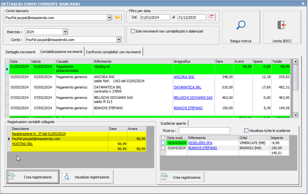 Contabilizzazione di un pagamento a fornitore - Ready Pro - Manuale utente