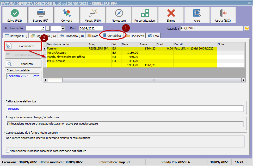 Contabilizzazione semiautomatica dei documenti - Ready Pro - Manuale utente