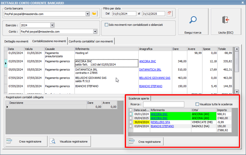 Esempi di contabilizzazione dei movimenti - Ready Pro - Manuale utente