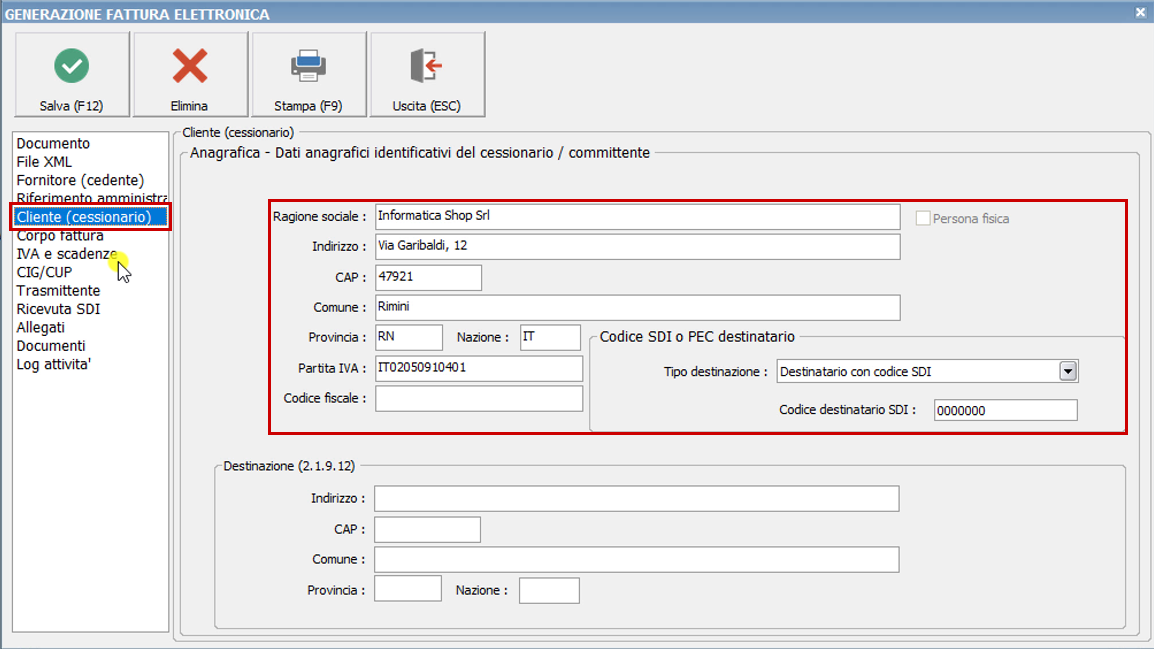 Esempio di creazione autofattura reverse charge elettronica Ready Pro