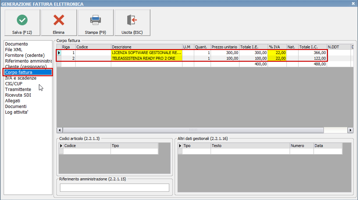 Esempio di creazione autofattura reverse charge elettronica Ready Pro