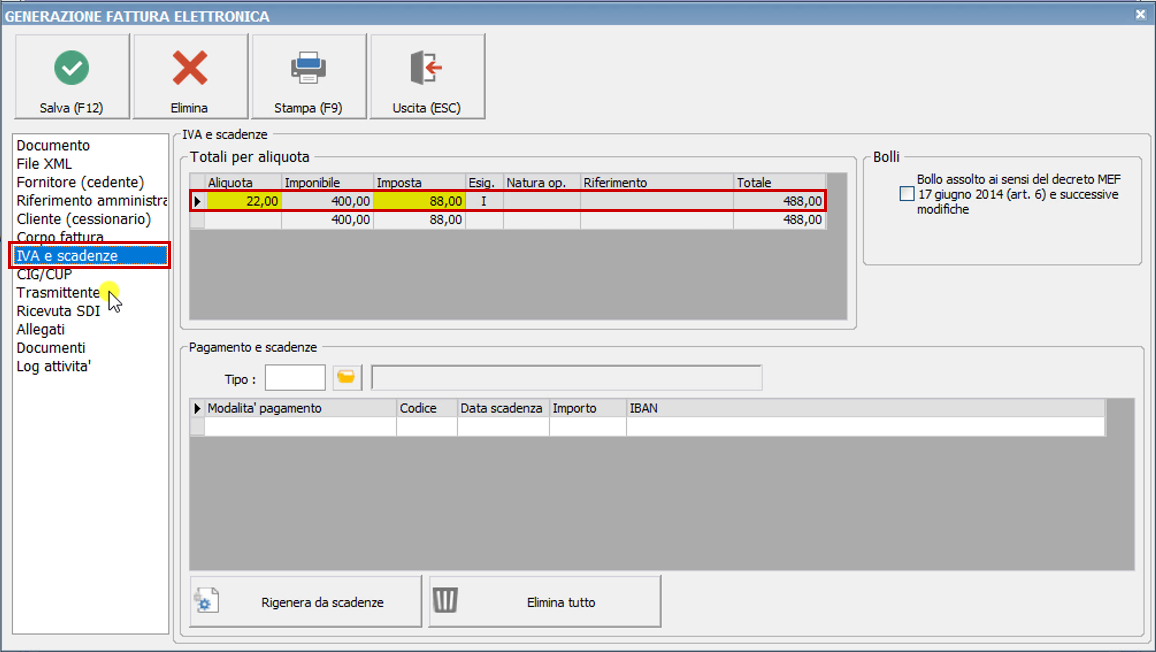 Esempio di creazione autofattura reverse charge elettronica Ready Pro