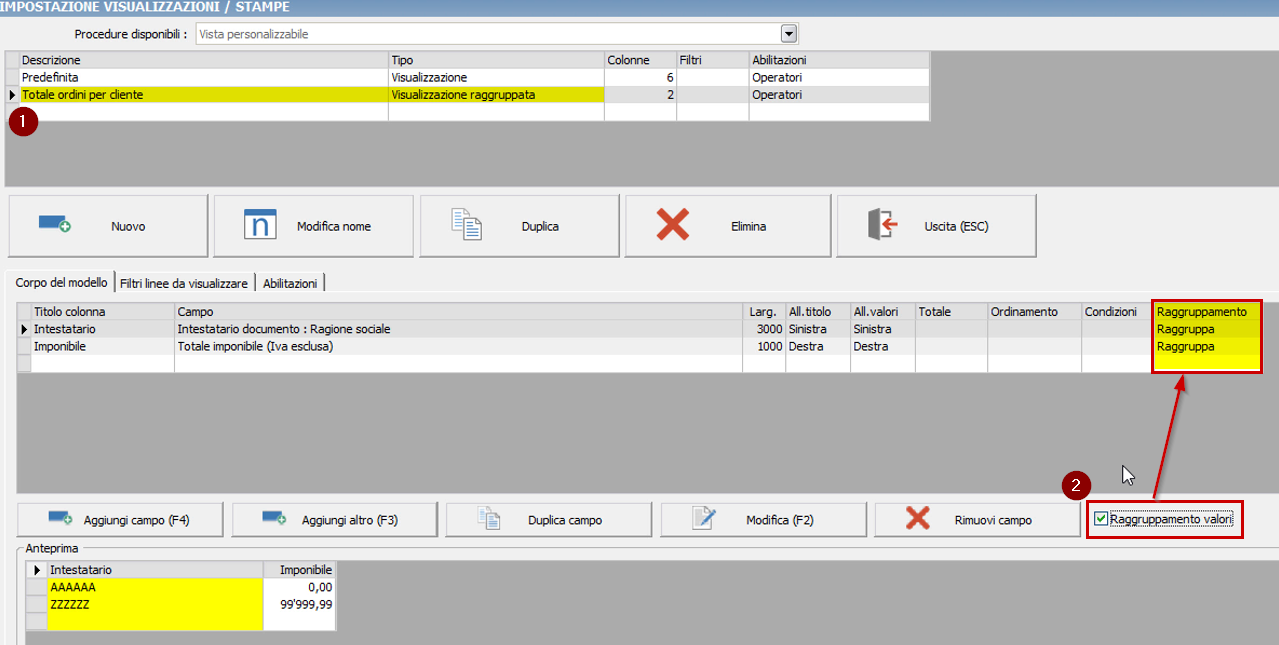 Raggruppare i risultati di ricerca - Ready Pro - Manuale utente